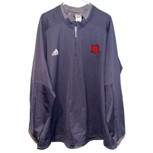 Rutgers University Adidas 1/4 Zip Long Sleeve Windbreaker NCAA Baseball Sz. 2XL